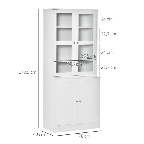 Homcom Armario de Libro Blanco 76 x 40 x 178.5 cm 2