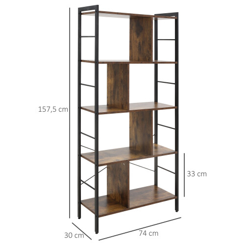 Homcom Estantería Marrón 74 x 30 x 157.5 cm 2