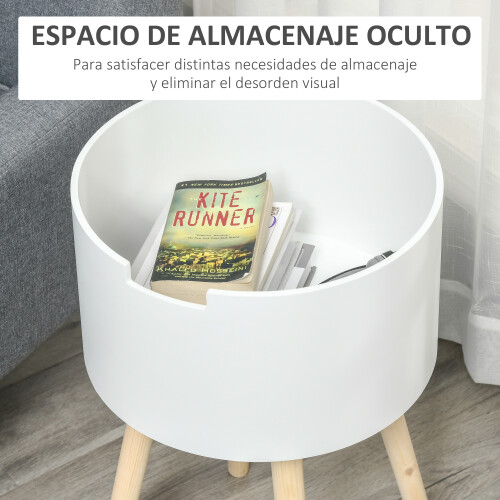 Homcom Mesa Auxiliar Blanco 38 x 38 x 63 cm 1