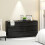 Homcom Cómoda para Dormitorio Negro 140 x 40 x 71 cm 2