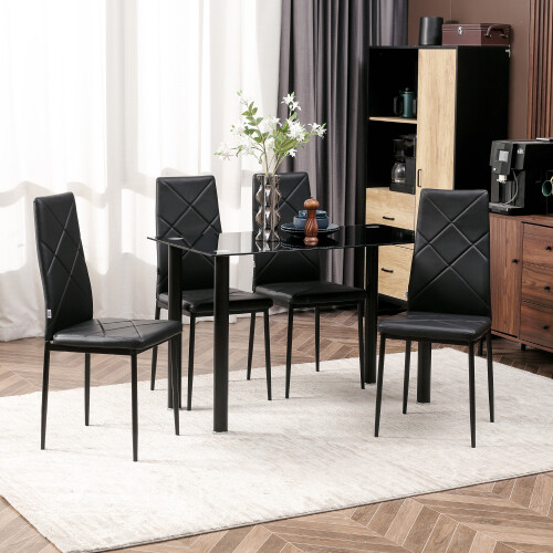 Homcom Sillas de Comedor Negro 41 x 50 x 97 cm 1