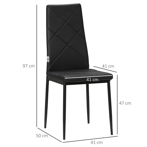 Homcom Sillas de Comedor Negro 41 x 50 x 97 cm 2