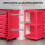 Homcom Carro de Herramienta Rojo 96 x 33.5 x 75 cm 5