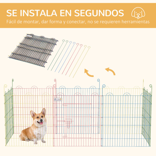 PawHut Parque para Perro Multicolor 156 x 156 x 60 cm 2