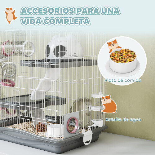 PawHut Jaula para Hámster Gris 45 x 30 x 45 cm 1
