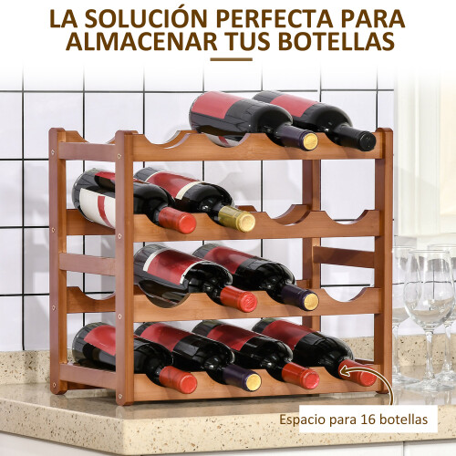 Homcom Estante de Vino Marrón 43 x 23.5 x 38 cm 2