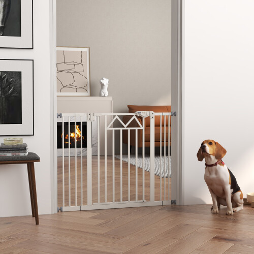 PawHut Barrera de Seguridad Blanco 100 x 4 x 76 cm 1