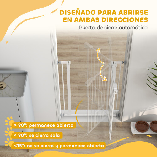 PawHut Barrera Seguridad Perro Blanco 80 x 4 x 91.4 cm 2