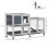 PawHut Conejera de Madera Gris 147 x 45.5 x 88.5 cm 3