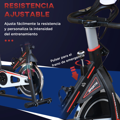Homcom Bicicleta Estática Negro 103 x 48 x 115 cm 2