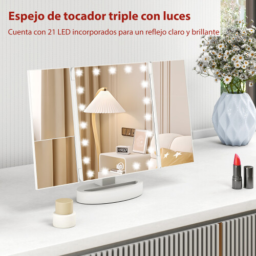 Homcom Espejo de Maquillaje Blanco 28 x 12 x 18 cm 1