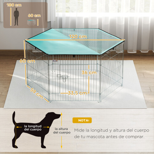 PawHut Parque Juegos Perro Gris 59 x 60 cm 2