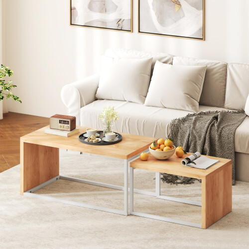 Homcom Mesas de Centro Marrón 90 x 48 x 42 cm 2