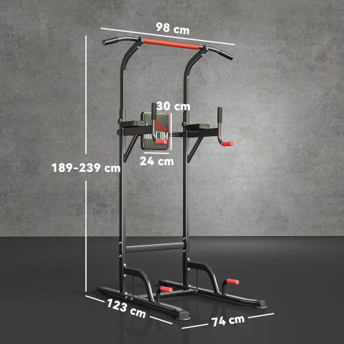 Homcom Torre de Ejercicio Negro 123 x 98 x 239 cm 2