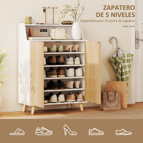 Homcom Zapatero Blanco 75 x 35 x 104 cm 2