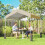 Outsunny Carpa Plegable Beige 241 x 239 x 257 cm 4