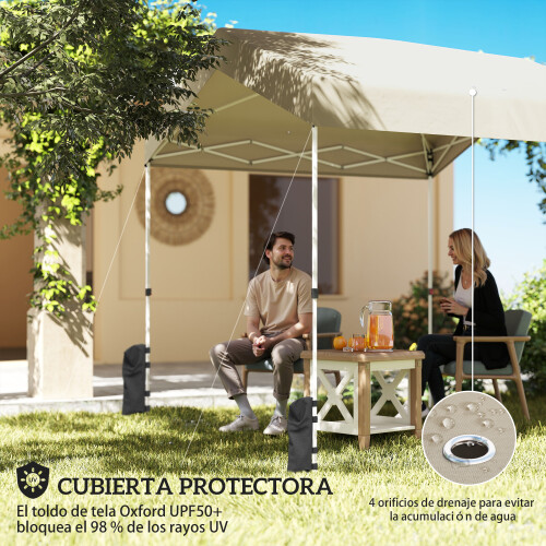 Outsunny Carpa Plegable Beige 241 x 239 x 257 cm 1