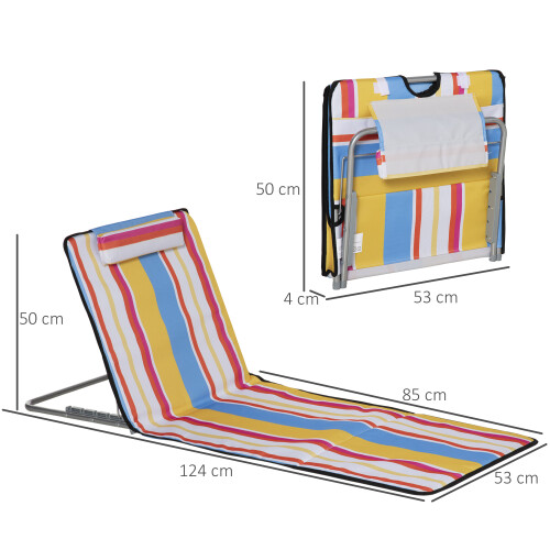 Outsunny Set 2 Esteras Playa Multicolor 124 x 53 x 45 cm 2