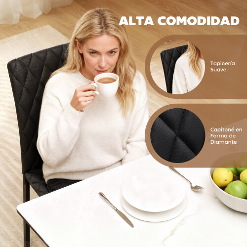 Homcom Sillas de Comedor Negro 41 x 50 x 91 cm 2