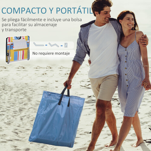Outsunny Set 2 Esteras Playa Multicolor 124 x 53 x 45 cm 2