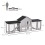 PawHut Conejera de Madera Gris 210 x 45.5 x 84.5 cm 4