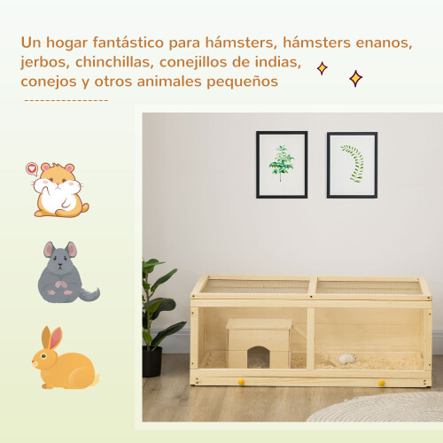PawHut Jaula para Hámster Marrón 100 x 58 x 38 cm 1