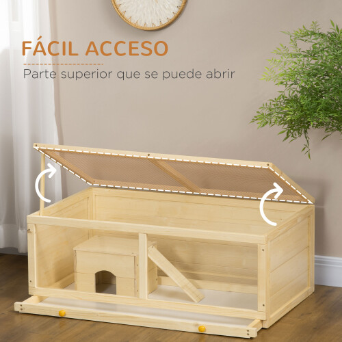 PawHut Jaula para Hámster Marrón 100 x 58 x 38 cm 2