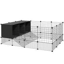 Valla para Mascotas Negro 140 x 105 x 52 cm