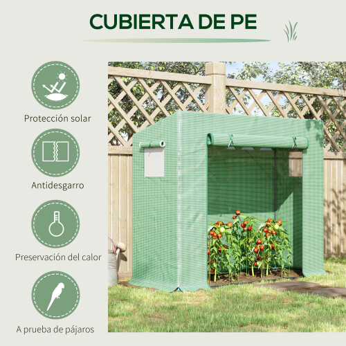 Outsunny Invernadero Verde 200 x 76 x 168 cm 1