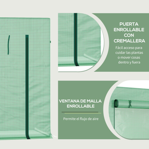 Outsunny Invernadero Verde 200 x 76 x 168 cm 2