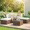 Outsunny Conjunto de Jardín Marrón 200 x 200 x 63 cm 3