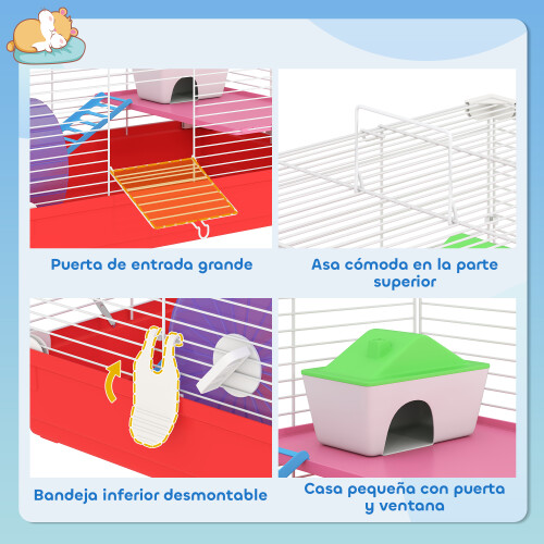 PawHut Jaula para Hámster Blanco 47 x 30 x 27 cm 2