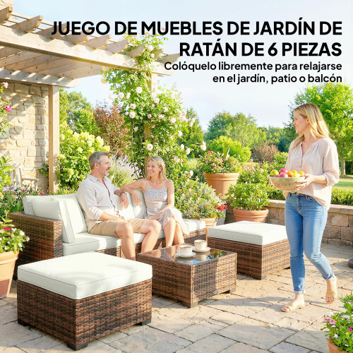 Outsunny Conjunto de Jardín Marrón 200 x 200 x 63 cm 2