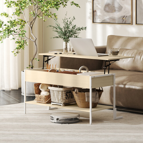 Homcom Mesa de Centro Marrón 95 x 40 x 59 cm 1