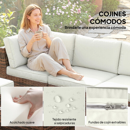 Outsunny Conjunto de Jardín Marrón 200 x 200 x 63 cm 1