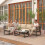 Outsunny Conjunto de Jardín Marrón 247 x 152 x 65 cm 2