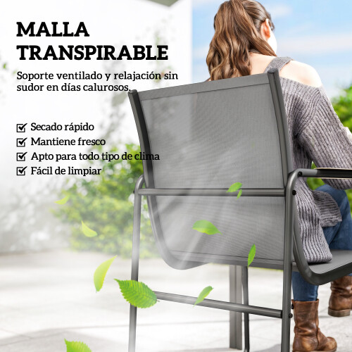 Outsunny Conjunto de Jardín Gris 150 x 80 x 73 cm 1