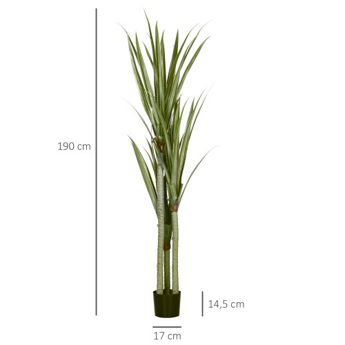 Homcom Planta Artificial Verde 17 x 17 x 190 cm 2