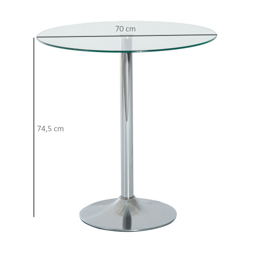 Homcom Mesa de Comedor Gris 70 x 70 x 74.5 cm 2