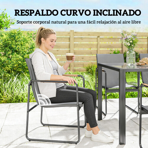 Outsunny Conjunto de Jardín Gris 150 x 80 x 73 cm 2