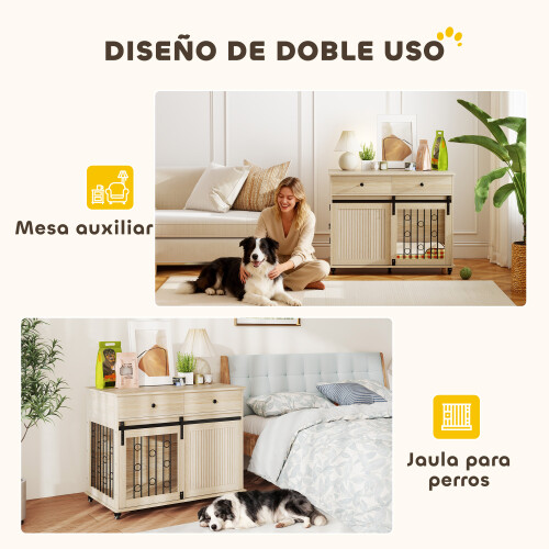 PawHut Jaula para Perro Marrón 100 x 56 x 81 cm 1