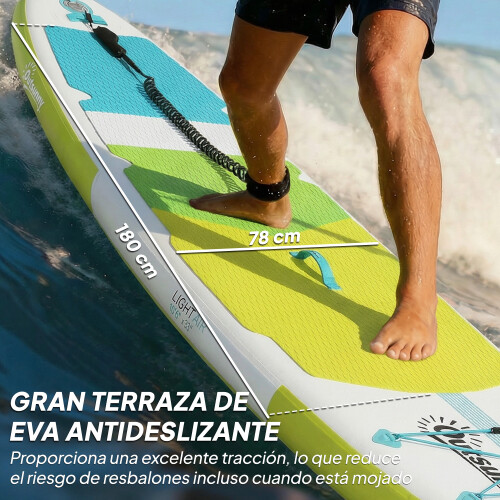 Outsunny Paddle Surf Inflable Verde 320 x 84 x 15 cm 2