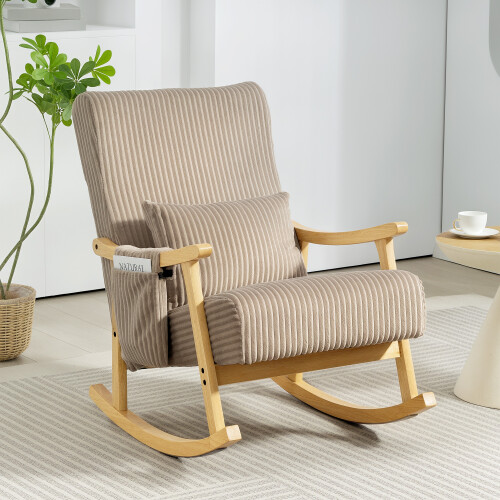 Homcom Silla Mecedora Marrón 65 x 90 x 98 cm 1