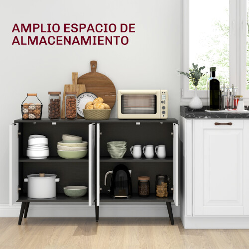 Homcom Aparador Negro 120 x 35 x 77.4 cm 2