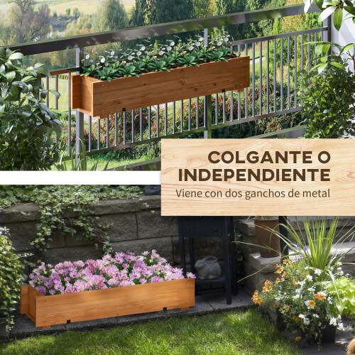 Outsunny Arriate de Madera Marrón 91 x 18 x 16.5 cm 1