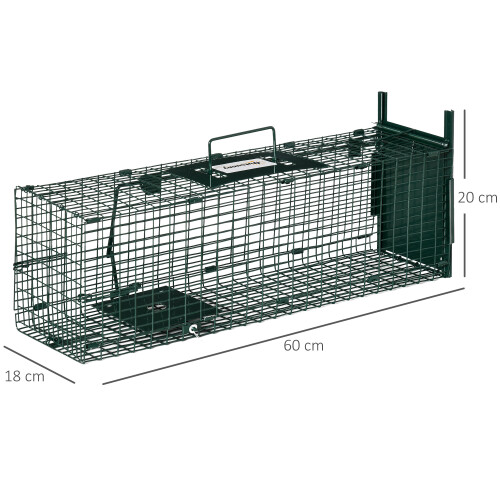Outsunny Trampa para Animale Verde 60 x 18 x 20 cm 2