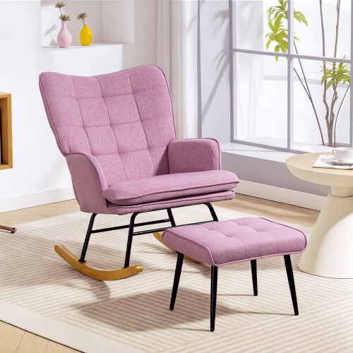 Homcom Silla Mecedora Rosa 64 x 89 x 90 cm 1