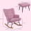 Homcom Silla Mecedora Rosa 64 x 89 x 90 cm 3