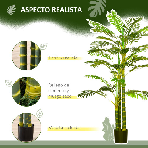 Homcom Planta Artificial Verde 19.5 x 19.5 x 190 cm 1