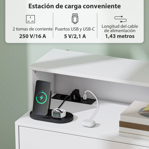 Homcom Cómoda Blanco 80 x 40 x 120 cm 2